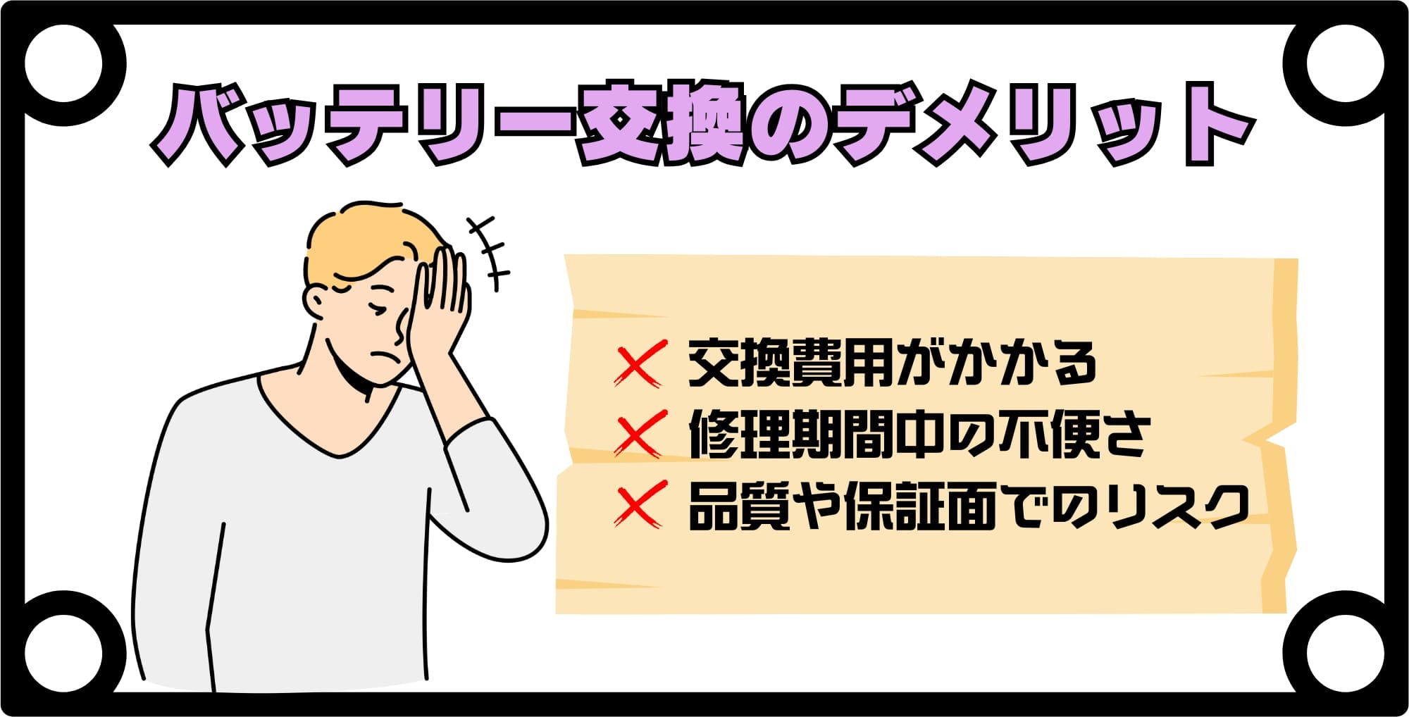 iPhoneのバッテリー交換3つのデメリット
