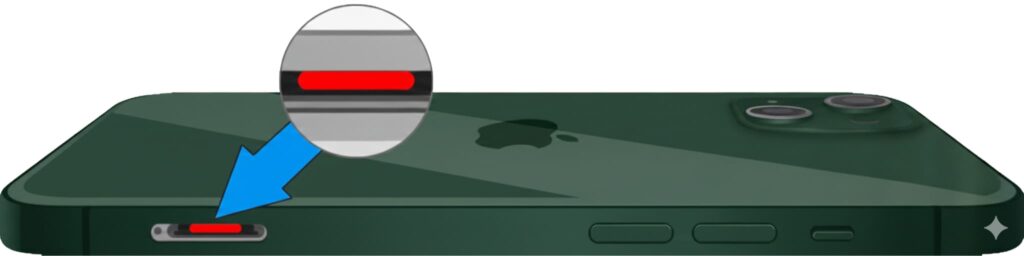 iPhone13/13miniの水没マーク位置