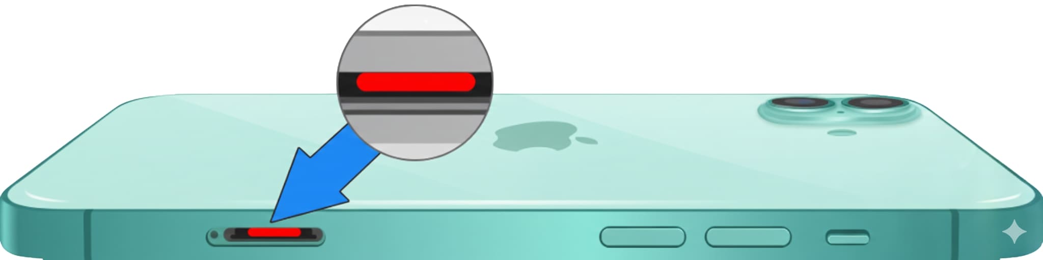 iPhone16の水没マーク位置