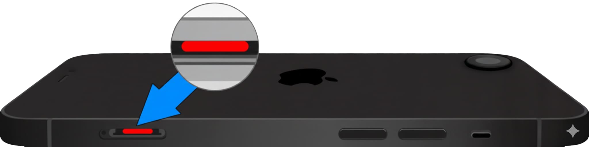 iPhone16eの水没マーク位置