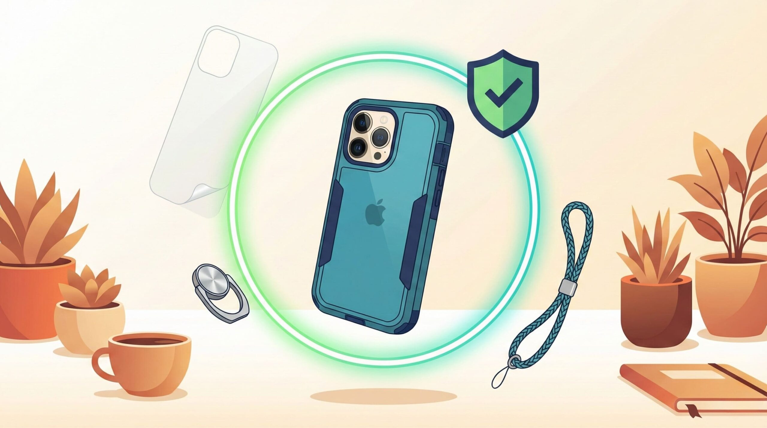 iPhone背面割れを防ぐ予防策のイメージイラスト