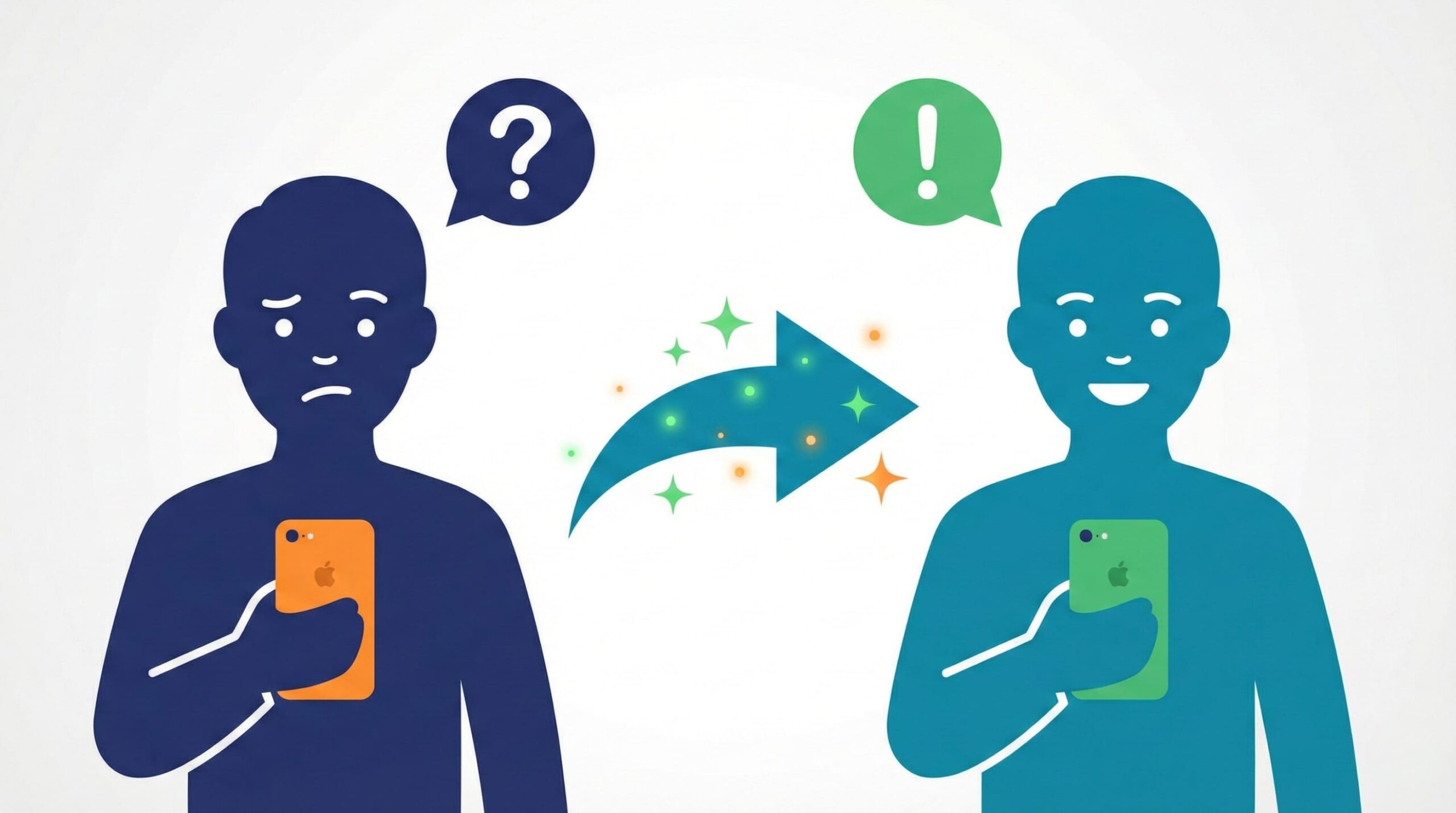 iPhoneの疑問が解決するイメージイラスト