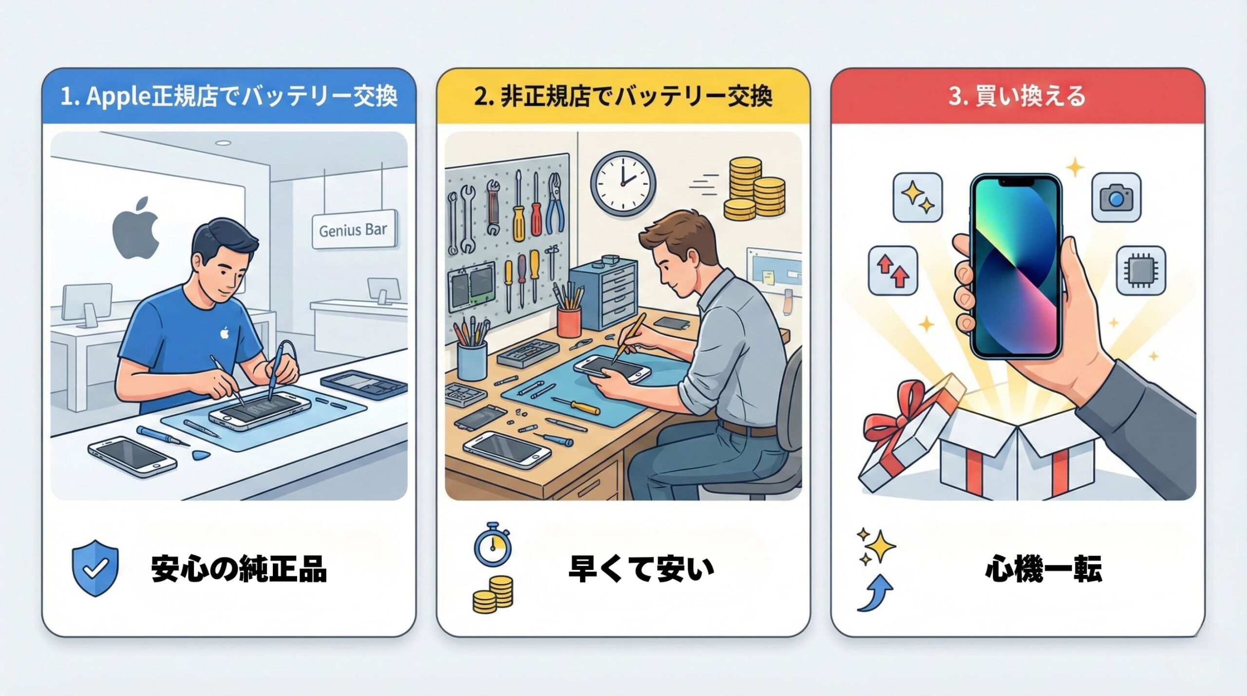 バッテリー交換の費用と方法【3つの選択肢を比較】