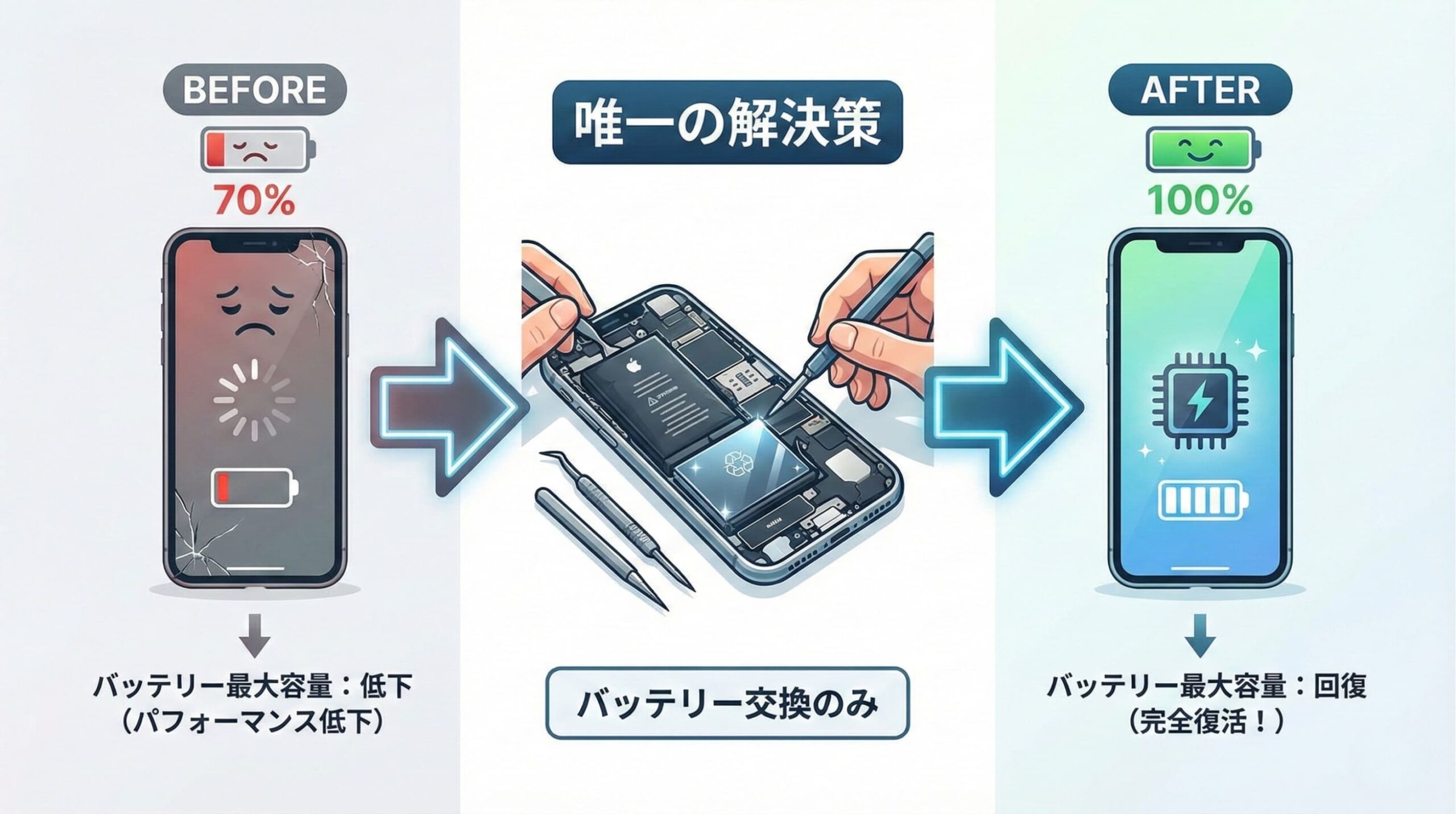 iPhoneバッテリー最大容量75%・70%・60%台は危険？交換目安と長持ち