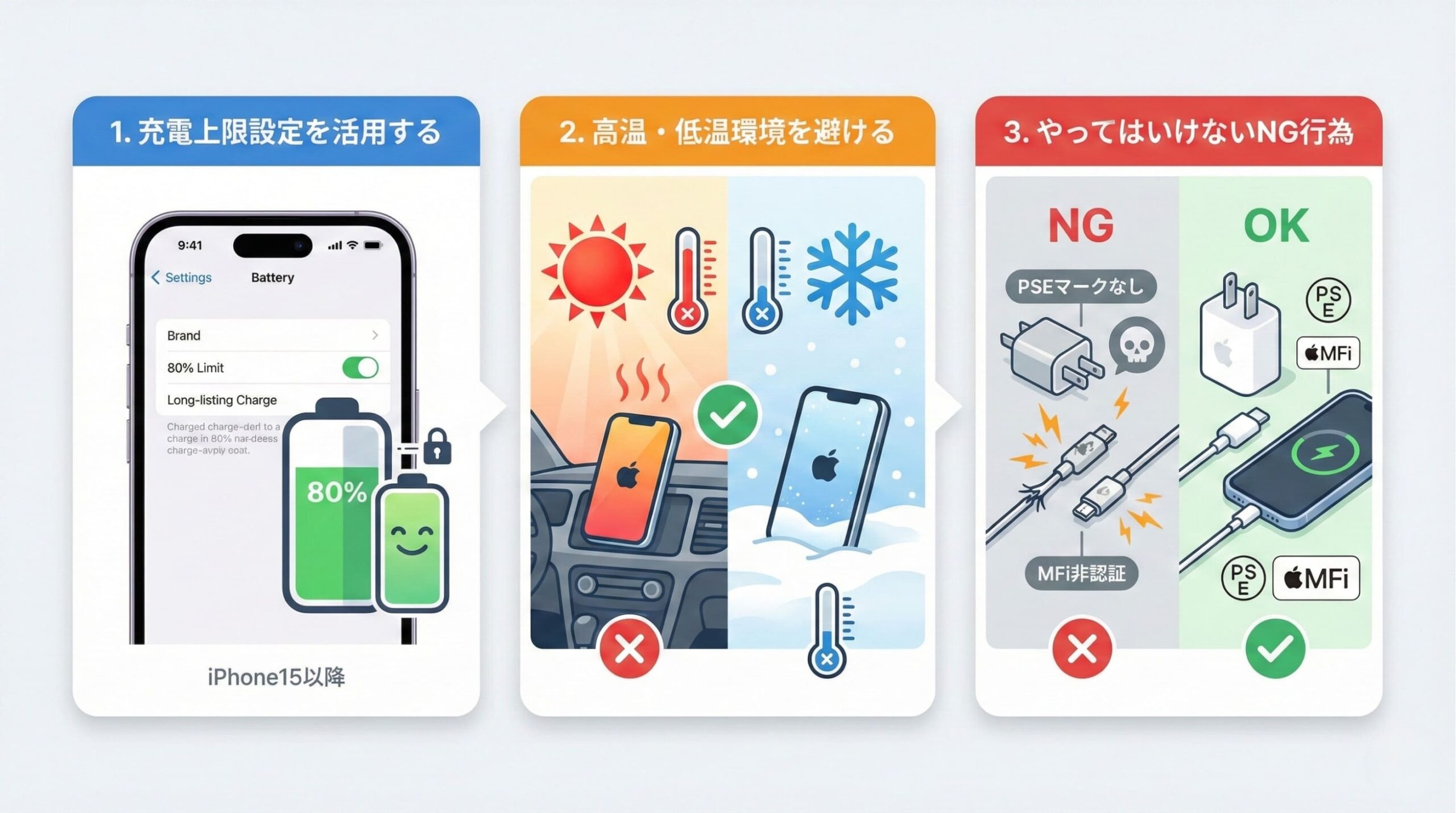 iPhoneバッテリー最大容量75%・70%・60%台は危険？交換目安と長持ち