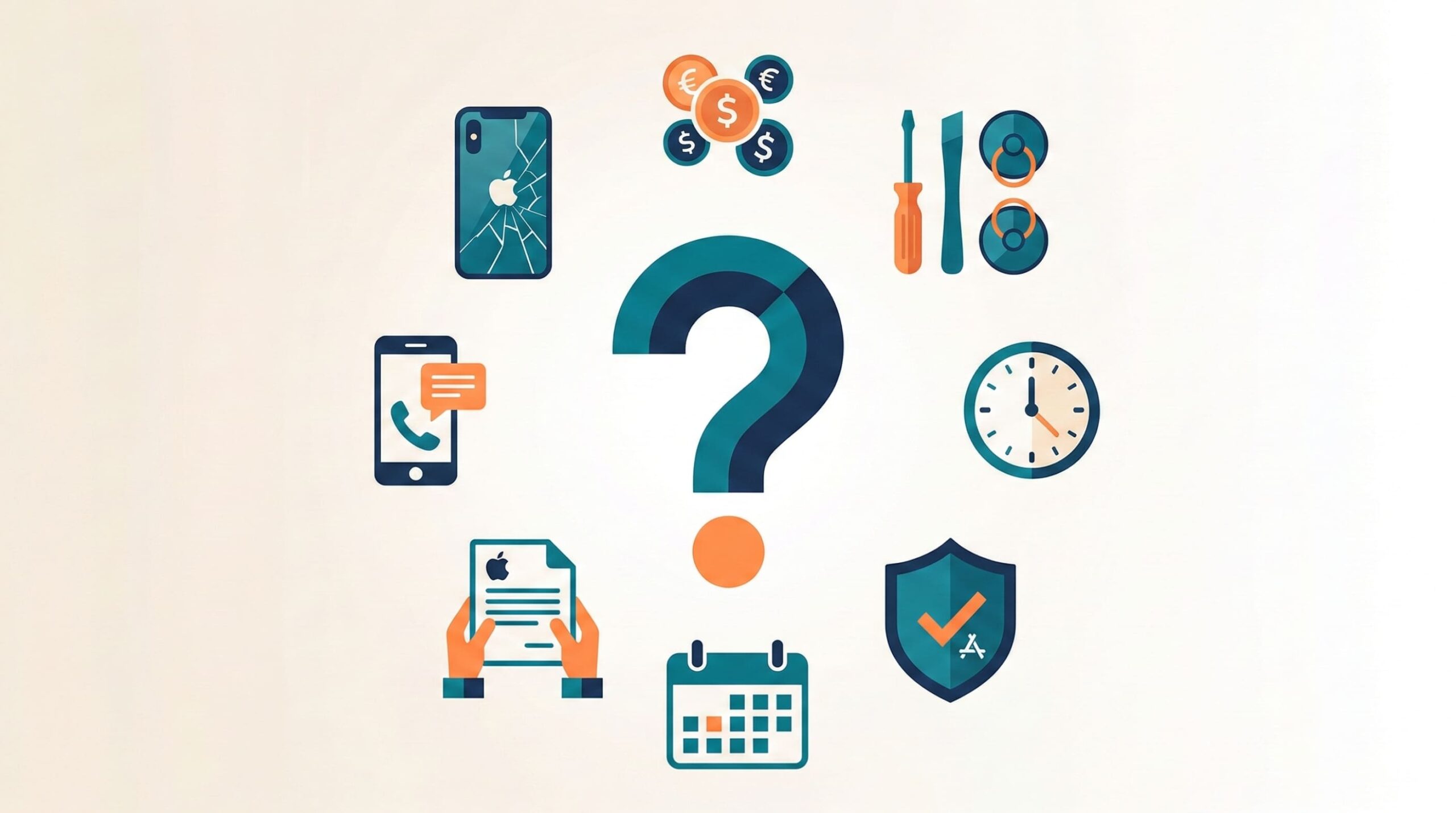 iPhone背面ガラス修理に関するよくある質問のイメージイラスト