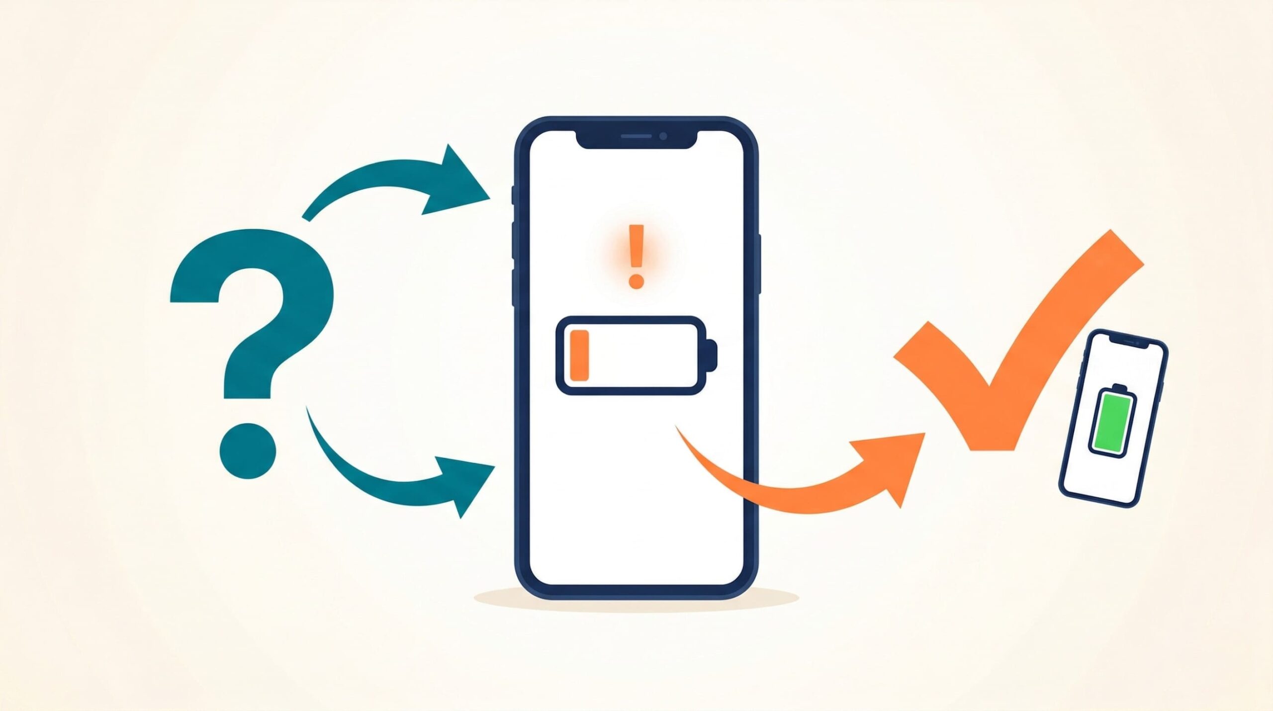 iPhoneバッテリー交換の意味を検証するイメージイラスト