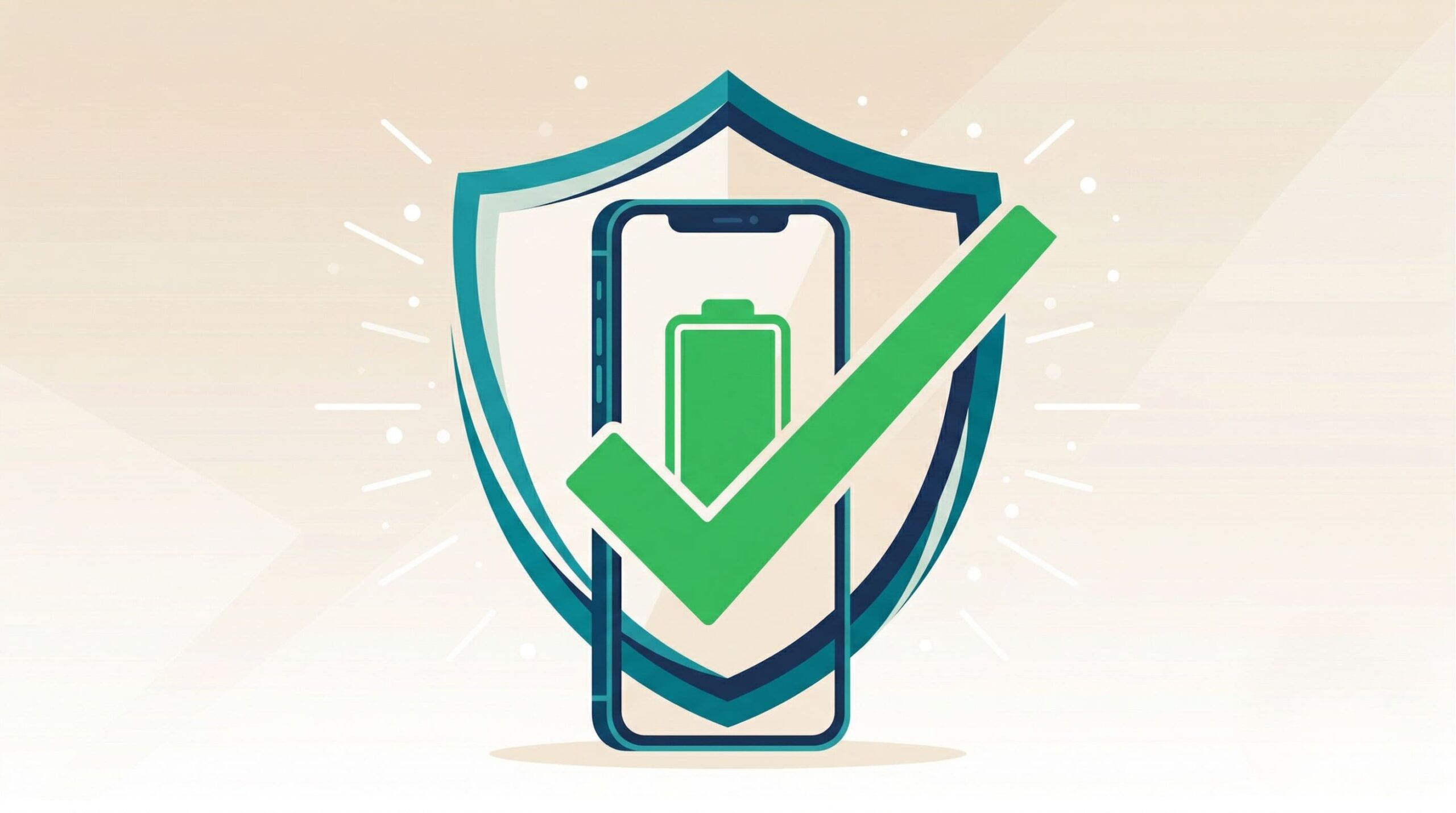 iPhoneバッテリー交換の判断が完了した安心感のイメージイラスト