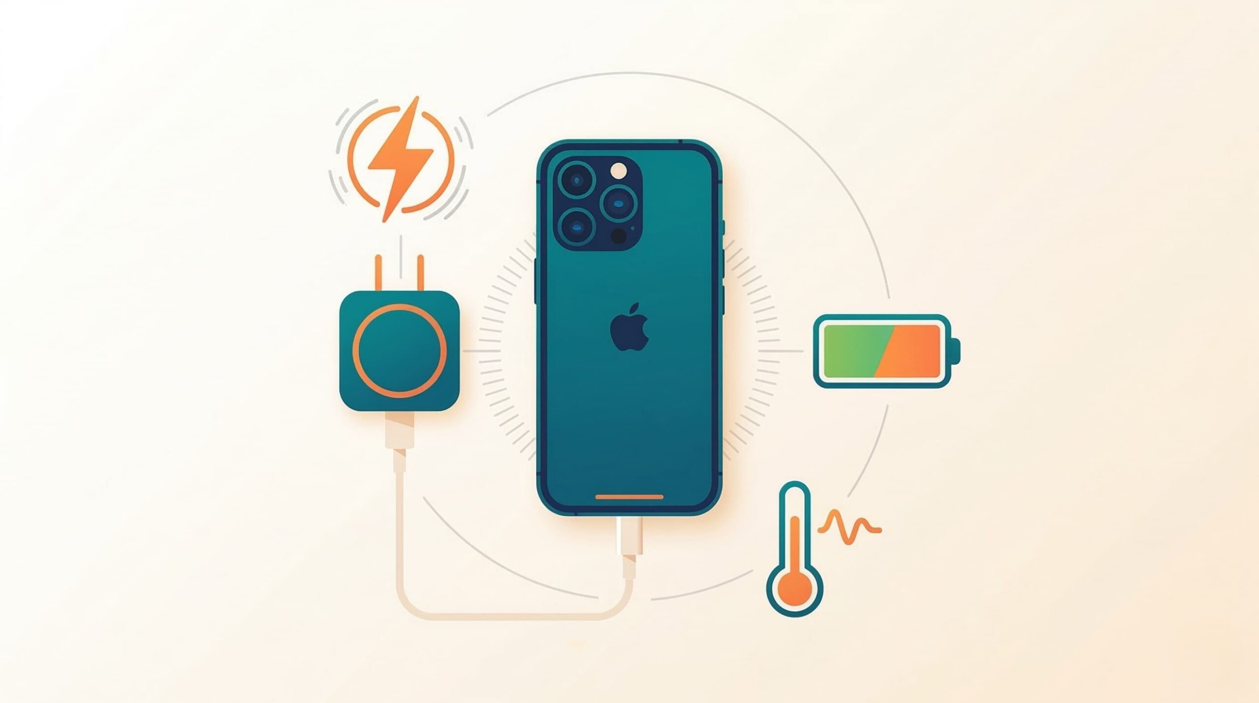 iPhoneの急速充電4つのデメリットを示すイメージイラスト