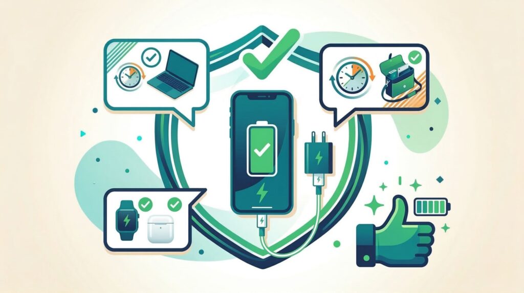 iPhoneの急速充電まとめのイメージイラスト