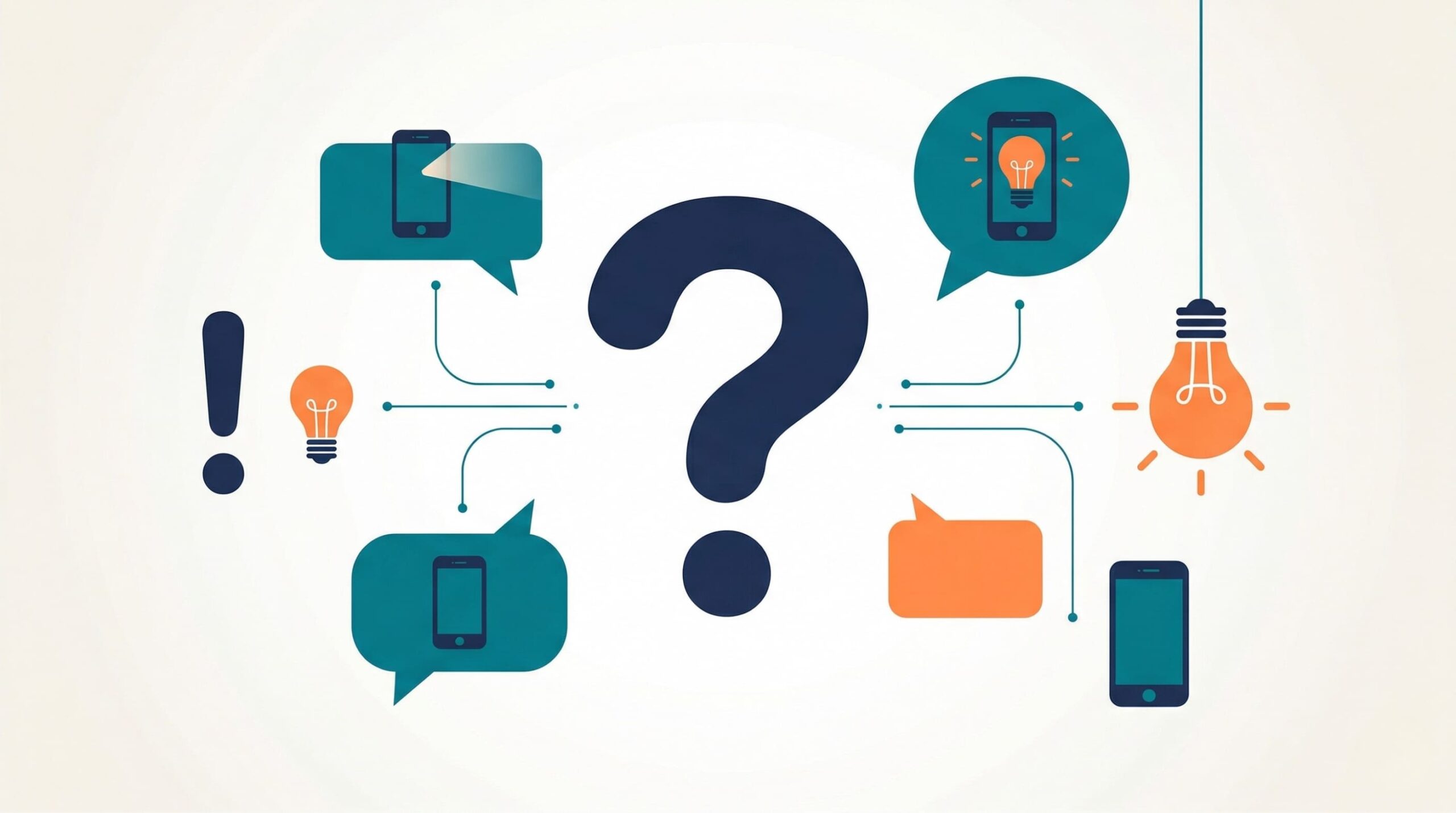 赤ロムiPhone買取のよくある質問を示すイメージイラスト