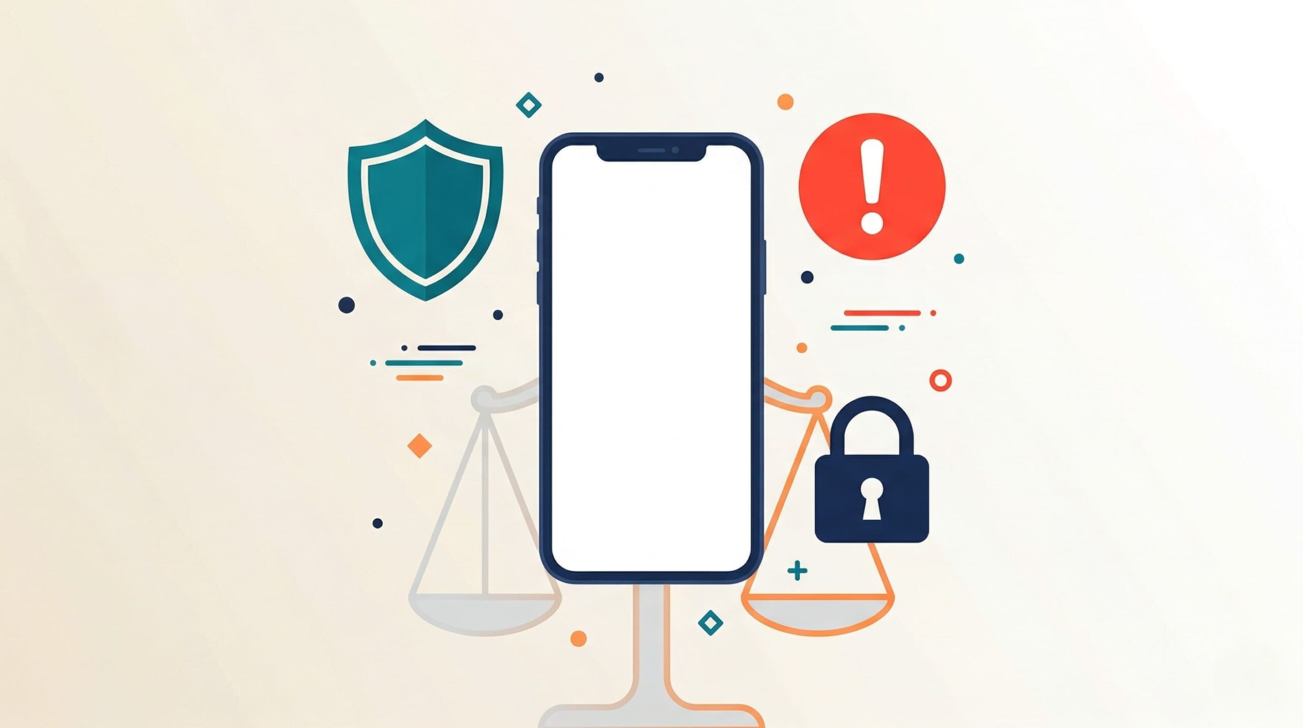 赤ロムiPhone買取前の注意点を示すイメージイラスト