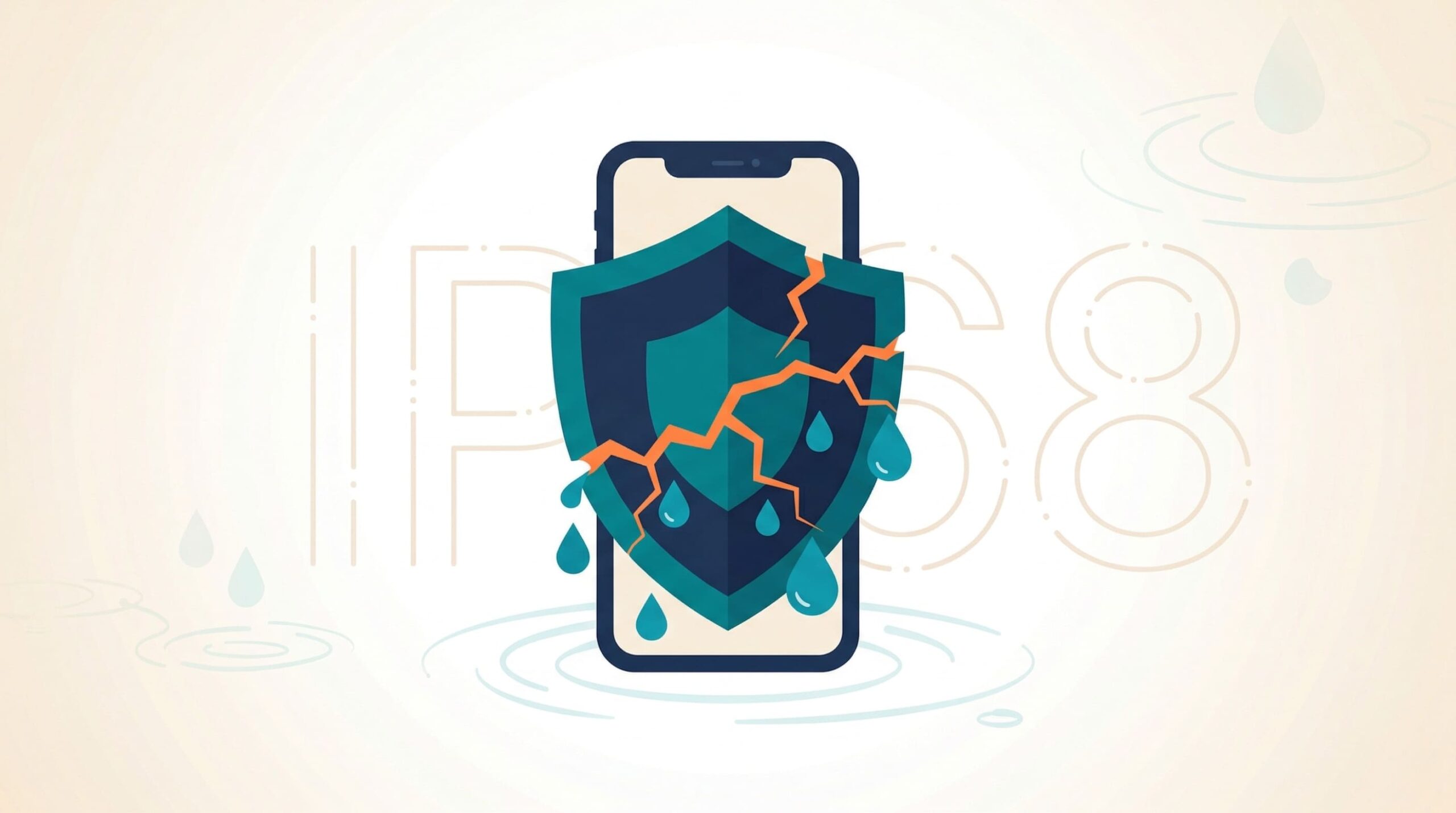 iPhoneの耐水性能の限界を表すイメージイラスト