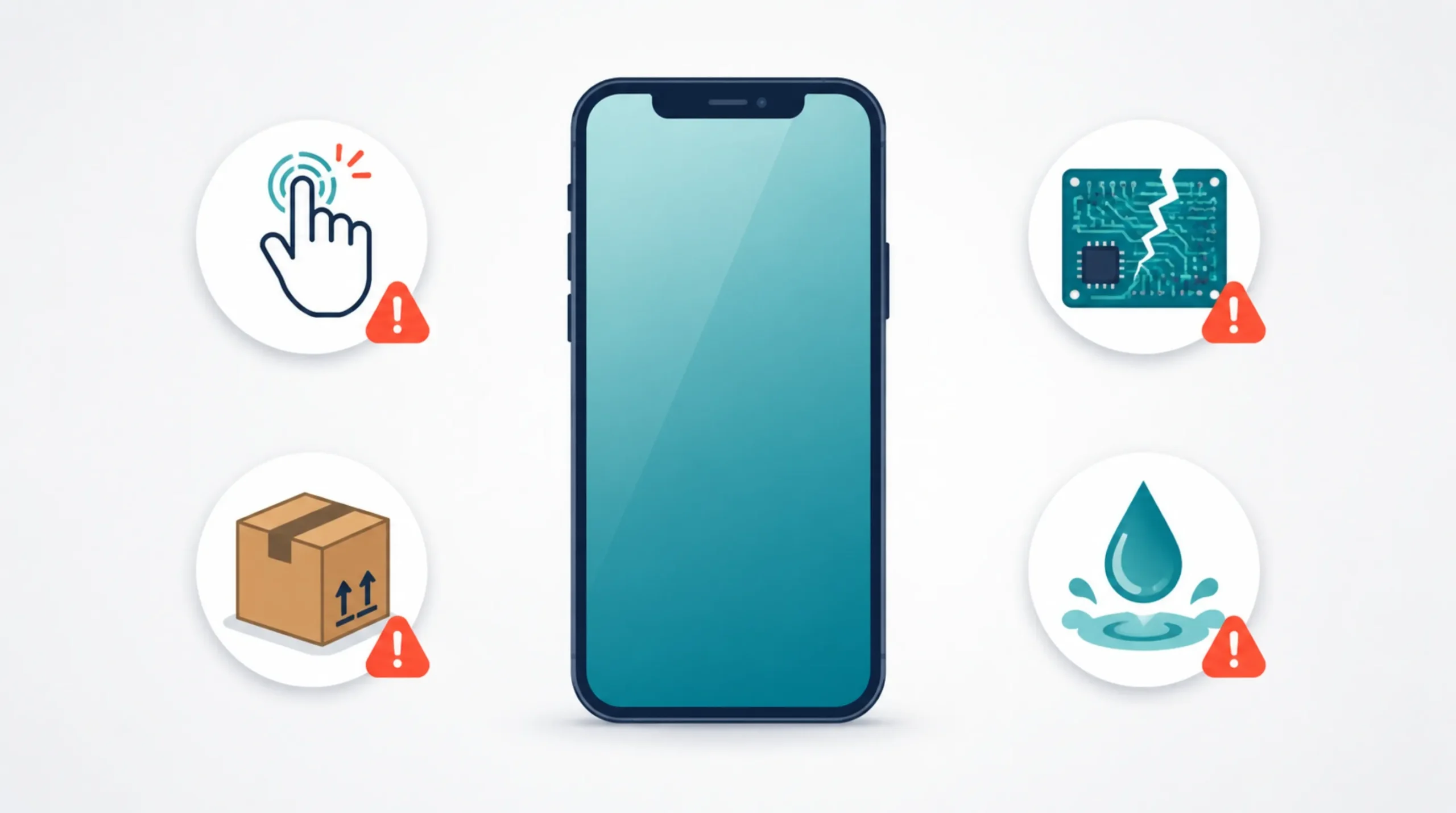 iPhoneバッテリー交換でデータが消える4つのケースを示すイラスト