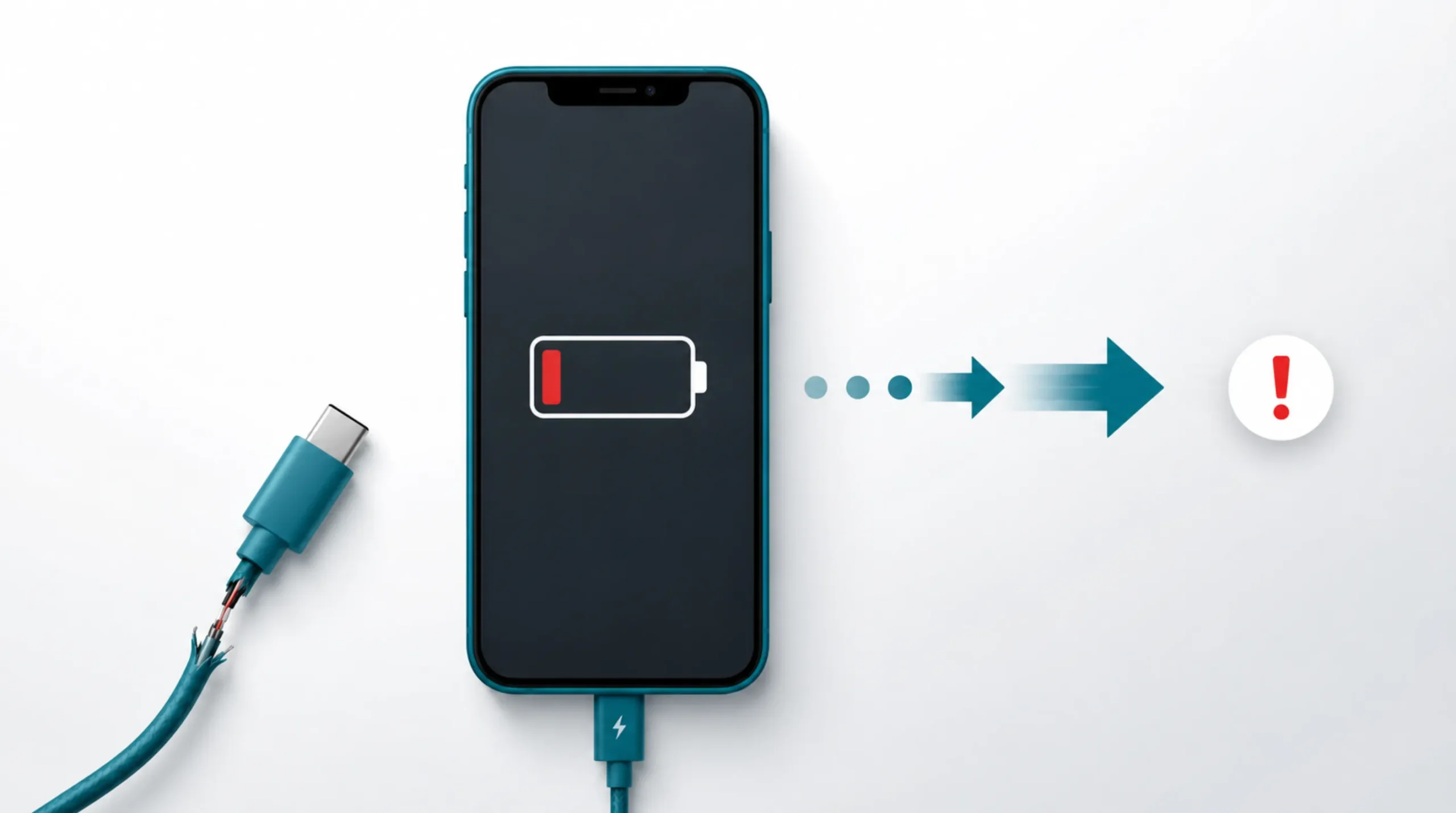 iPhone充電トラブルを放置するリスクのイメージ